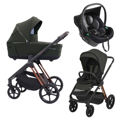 Детская коляска Espiro Miloo 3 в 1 2025 204 luxury green/Чёрный (Black 110)