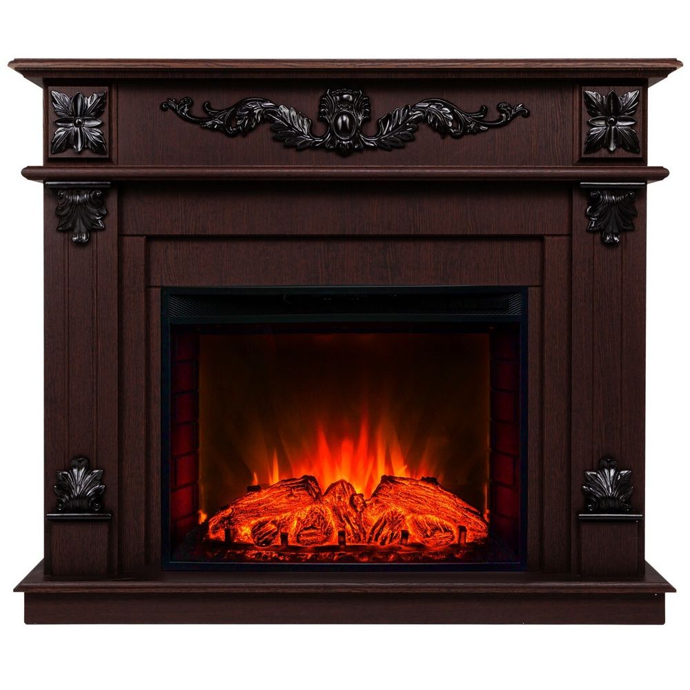 Электрокамин RealFlame Philadelphia 25,5/26 DN орех с очагом Evrika 25,5 LED