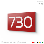 Номер на дверь 730, табличка на дверь для офиса, квартиры, кабинета, аудитории, склада, красная 120х70 мм, Айдентика Технолоджи