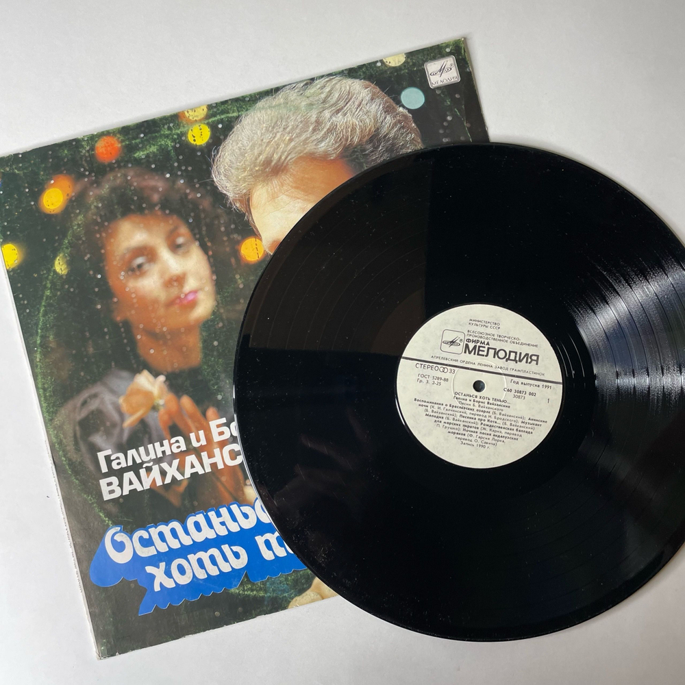 Винтажная виниловая пластинка LP Галина И Борис Вайханские, Останься Хоть Тенью Песни Б. Вайханского (СССР 1991)
