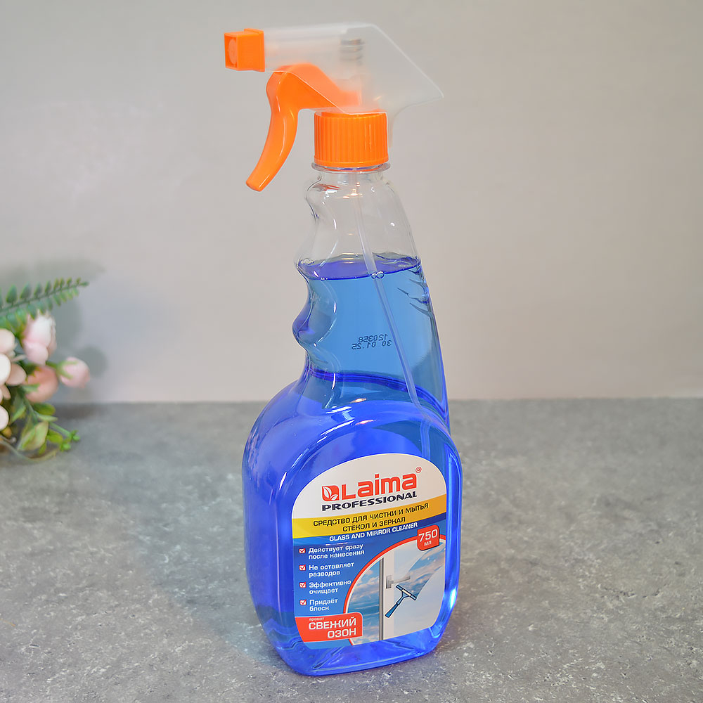 Средство для мытья стекол и зеркал "Лайма Professional" 750мл свежий озон, распылитель