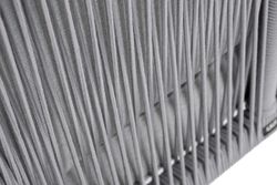 "Канны" угловой модуль плетеный из роупа, каркас алюминий белый шагрень, роуп светло-серый круглый, ткань светло-серая