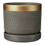 Горшок керамический Брюссель серый золото цилиндр №3