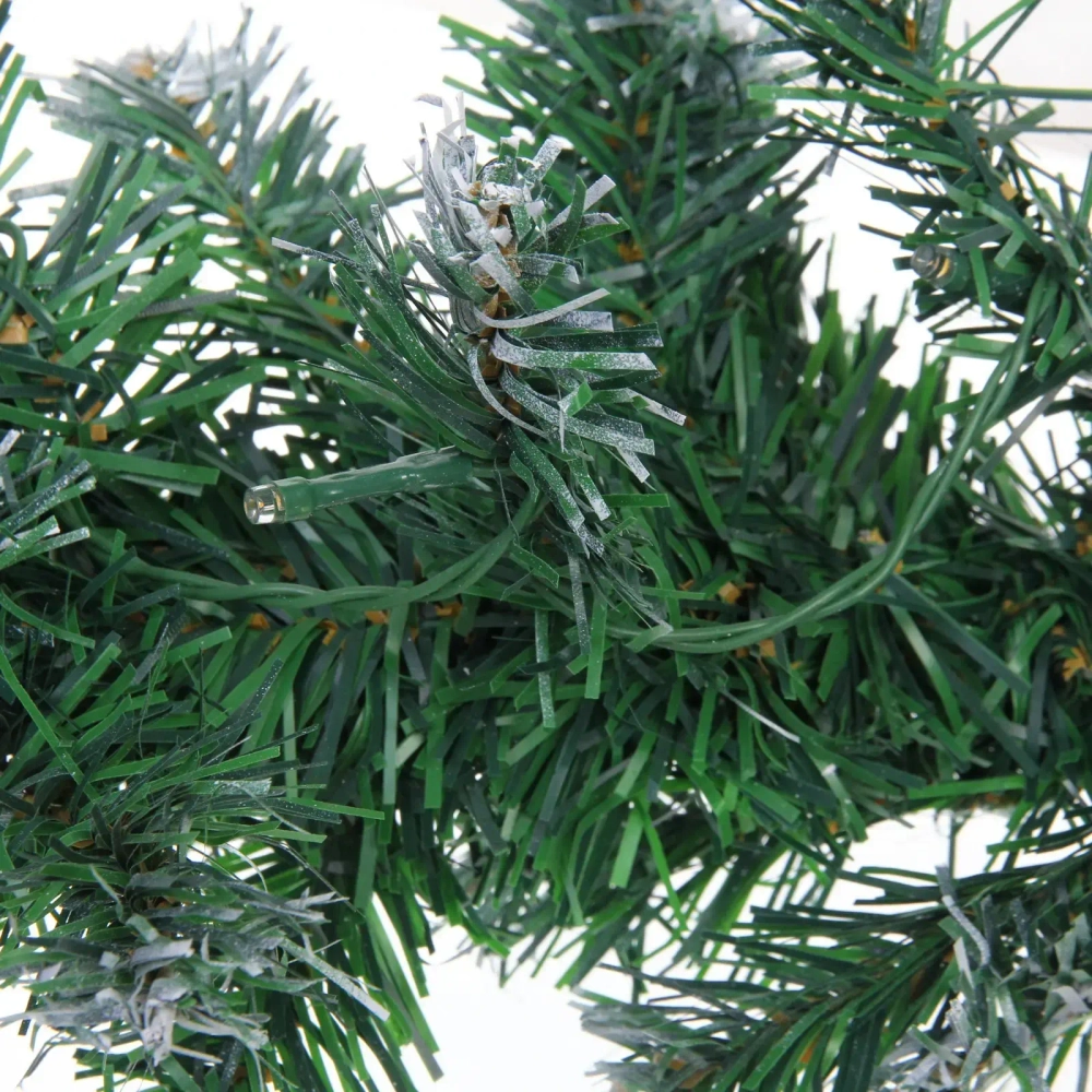 Гирлянда хвойная «Метель» 2,7 м d=25 см светодиодная, ПВХ, белое напыление, свечение-Теплый белый