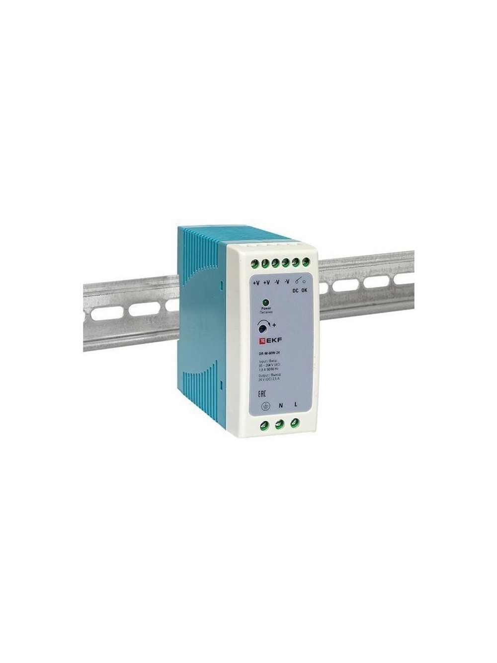 Блок питания на DIN-рейку 60Вт 220В AC/24В DC постоянного тока EKF DR-M-60W-24