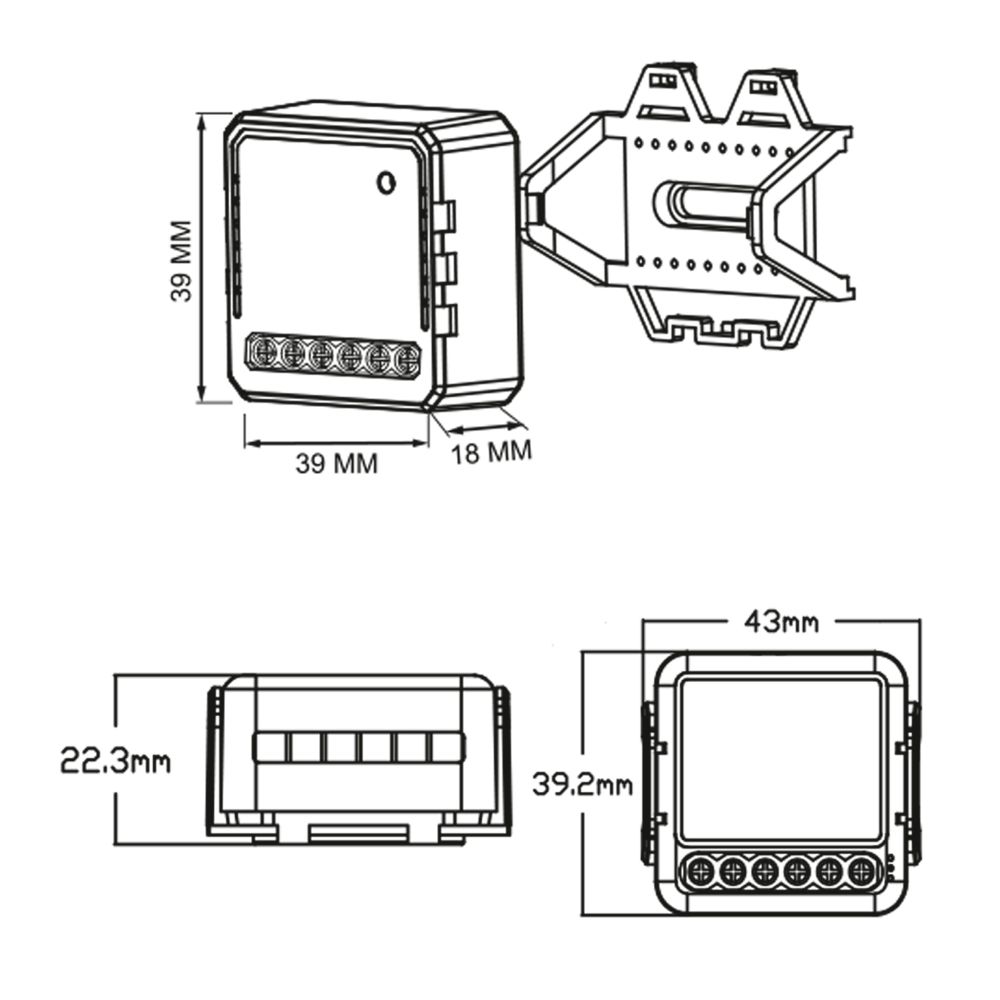 UCH-A302 2C-DIM-WF WHITE Умный диммер-выключатель Wi-Fi. 2 канала. 100-240В. 2x150Вт. Встраиваемый. Голосовое управление+приложение UnielSmart. TM Uniel