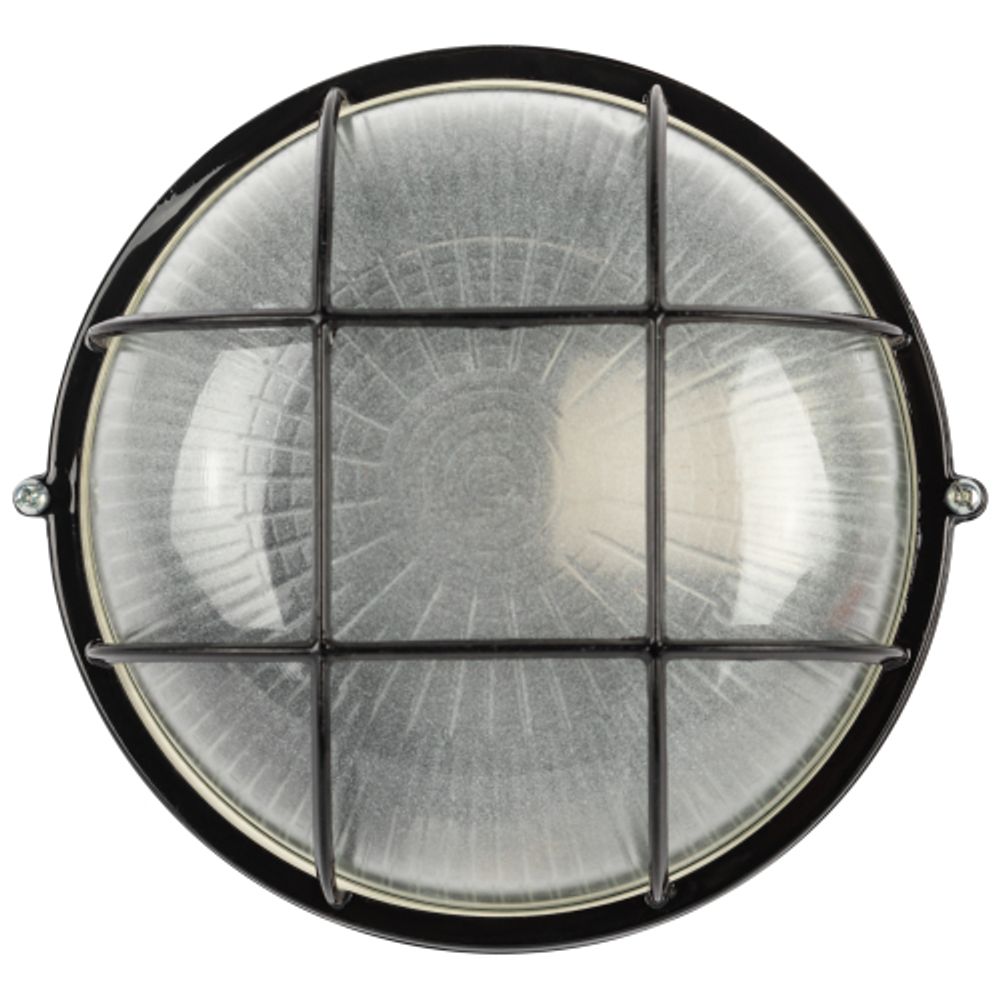 Светильник ЭРА НБП 03-60-002 Акватермо алюминий/стекло решетка IP54 E27 max 60Вт D176 круг черный