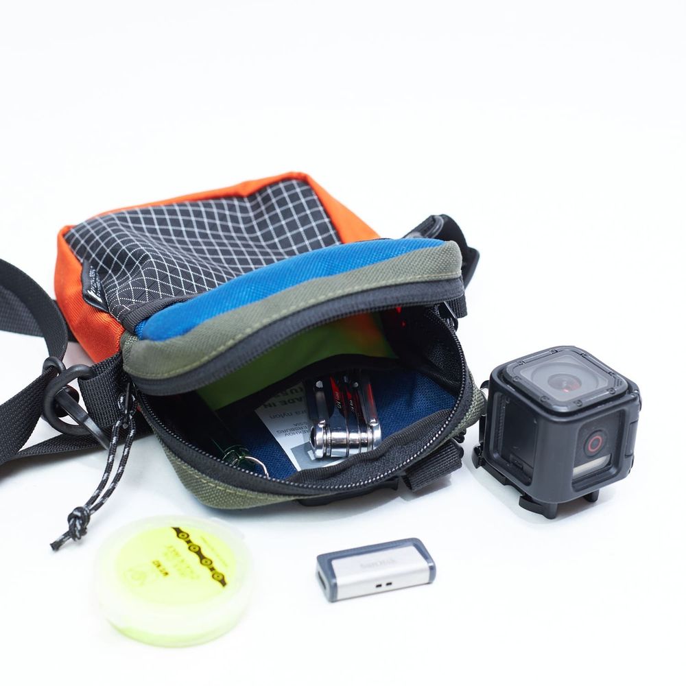 Сумка Gosha Orekhov GO Minipouch темно-синяя / хаки / оранжевая