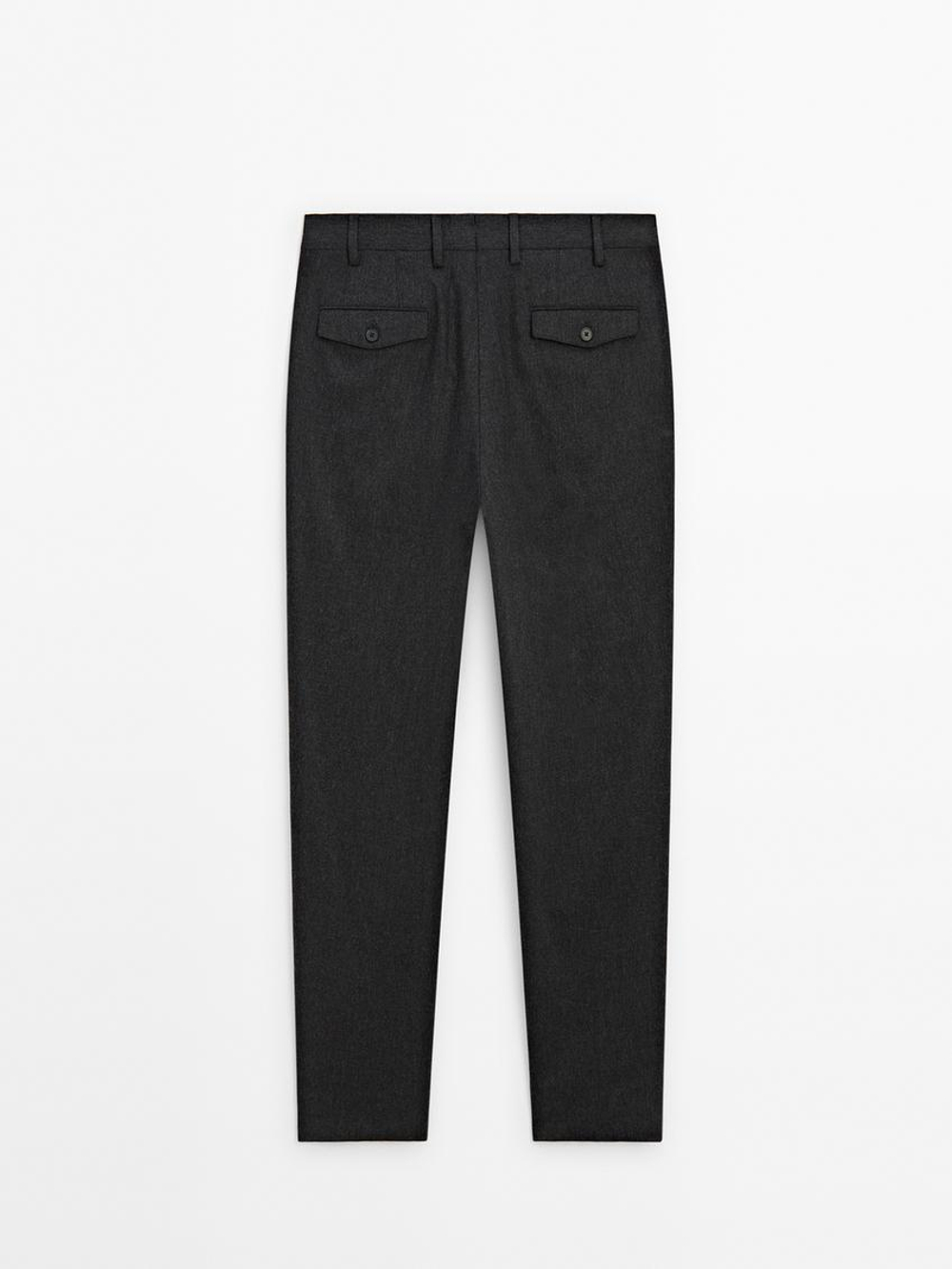 Massimo Dutti Костюмные брюки из смесовой шерсти, маренго