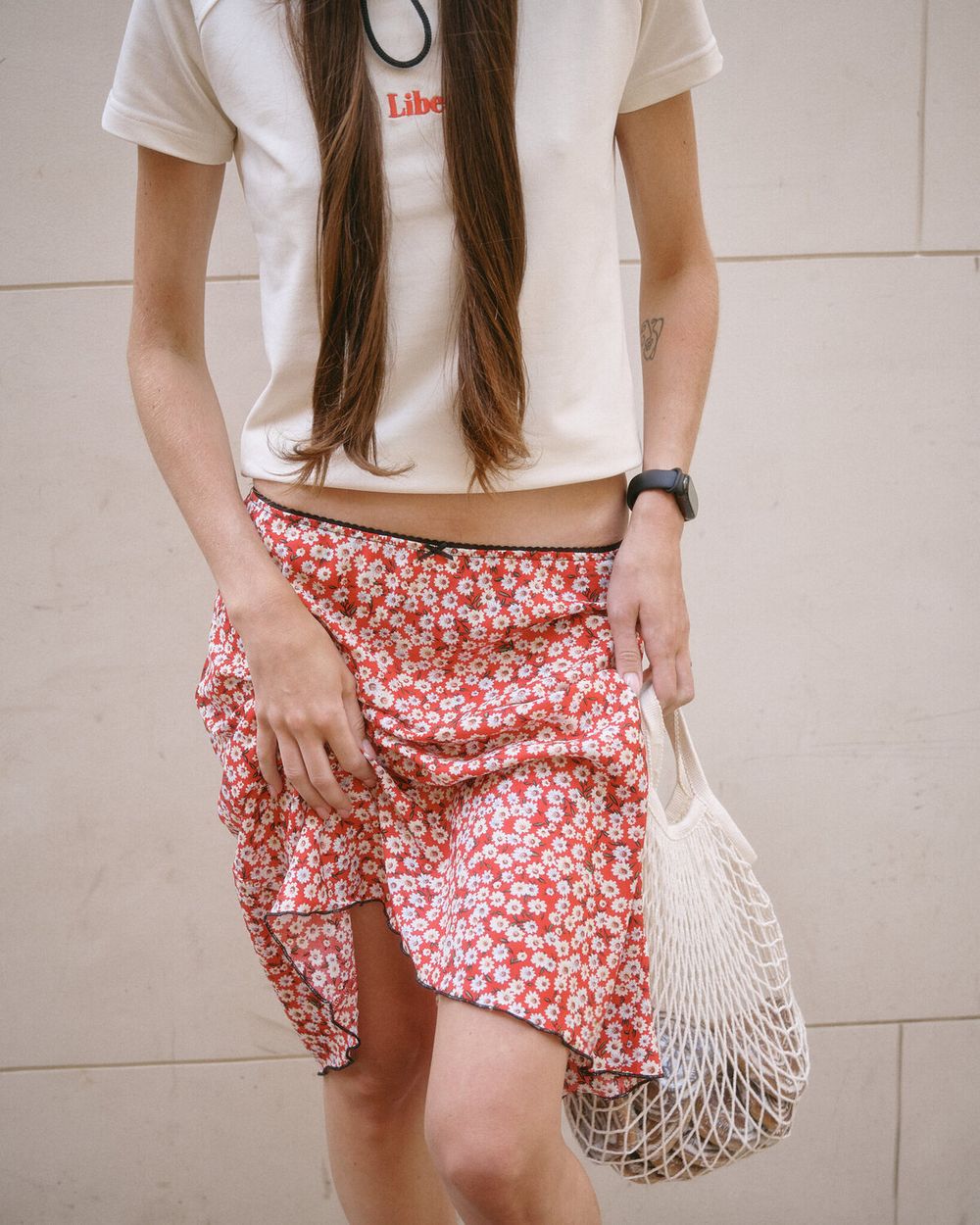 Юбка One Two Midi Lolita Red Flower