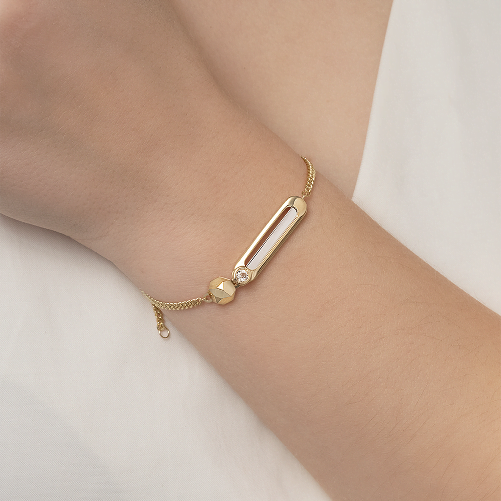 Браслет из лимонного золота c натуральным топазом white Артикул: 05-0752-00-201-1121