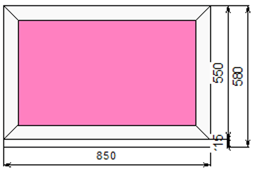 Пластиковое окно 550 х 850 ТермА Эко с глухой створкой