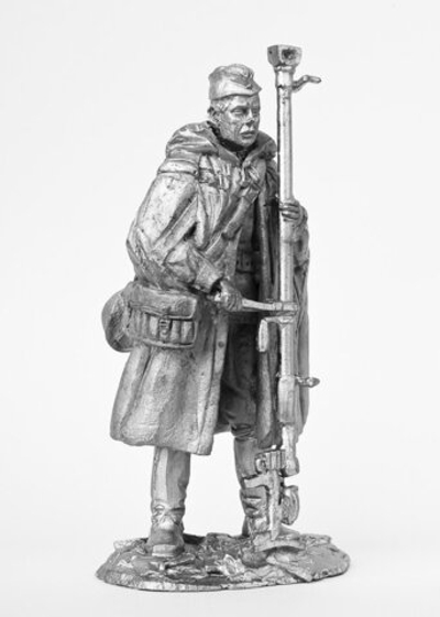 Оловянный солдатик Боец РККА с противотанковым ружьем