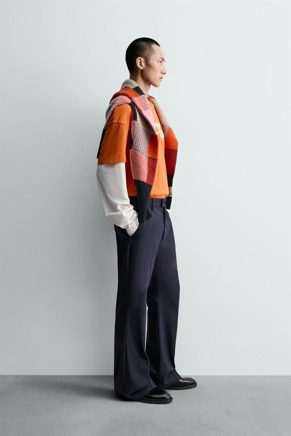 ZARA Х HARRY LAMBERT ФУТБОЛКА С ТЕКСТОВЫМ ПРИНТОМ, ОРАНЖЕВЫЙ