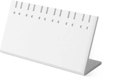 Подставка акриловая для 6 пар серег/12 подвесок/прорези/отверстия/120*40*60 мм./ПЭТ карман для бирки