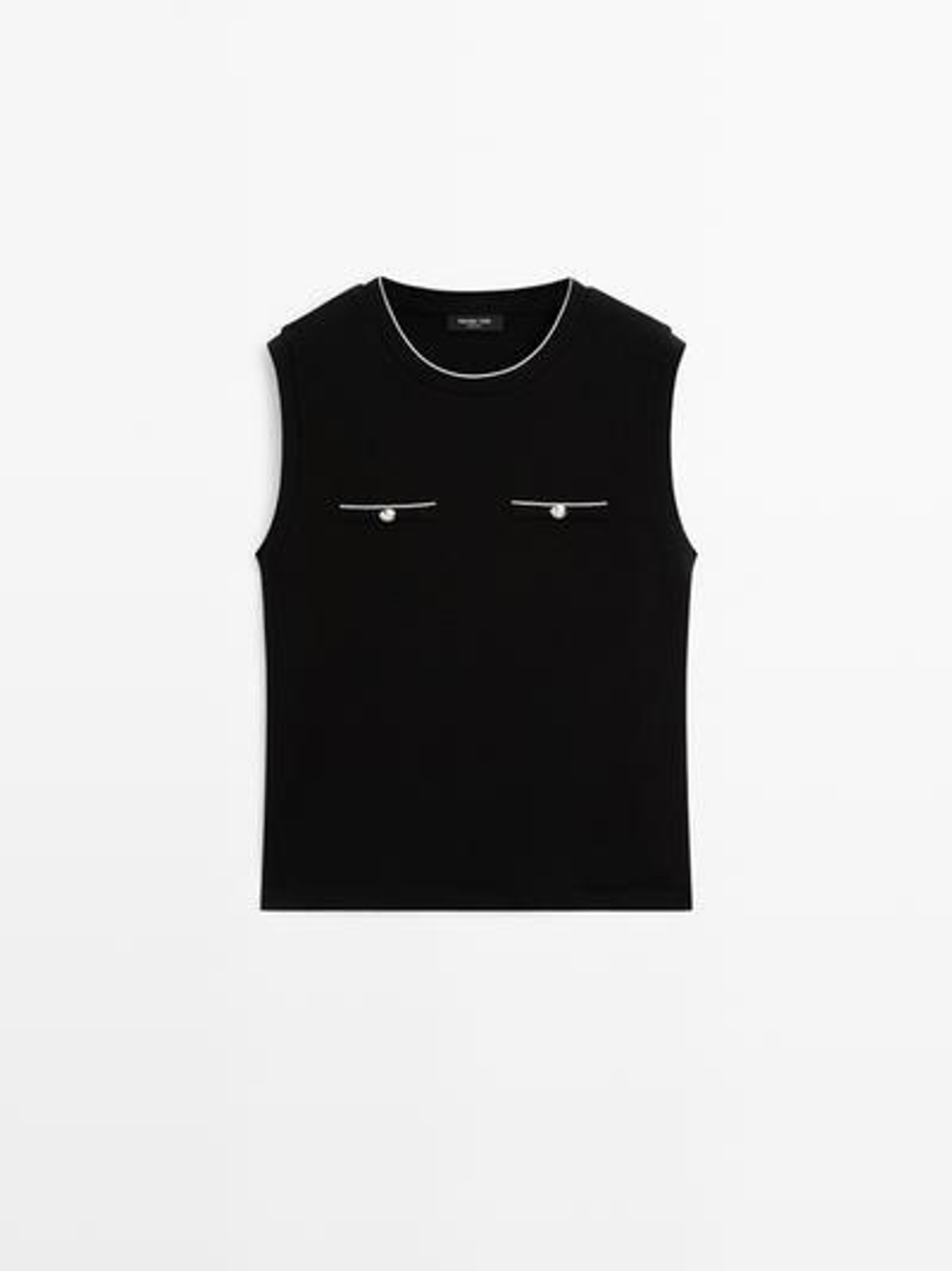Massimo Dutti Топ без рукавов с карманами, черный
