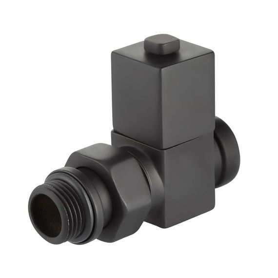 Набор дизайн-вентилей Royal Thermo CUBE, прямой (черный) 1/2quot; — (2)