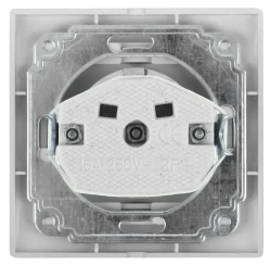 Розетка Intro Plano 1-201-01 без заземления 2P 16А-250В IP20 скрытой установки белая