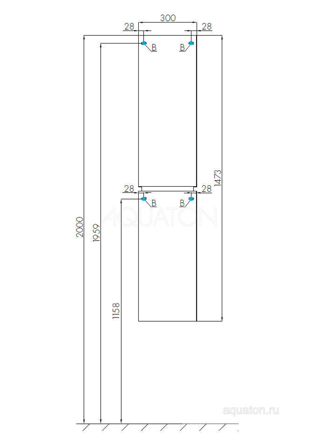 Шкаф - колонна Aquaton Скай PRO белый глянец левый 1A238603SY01L