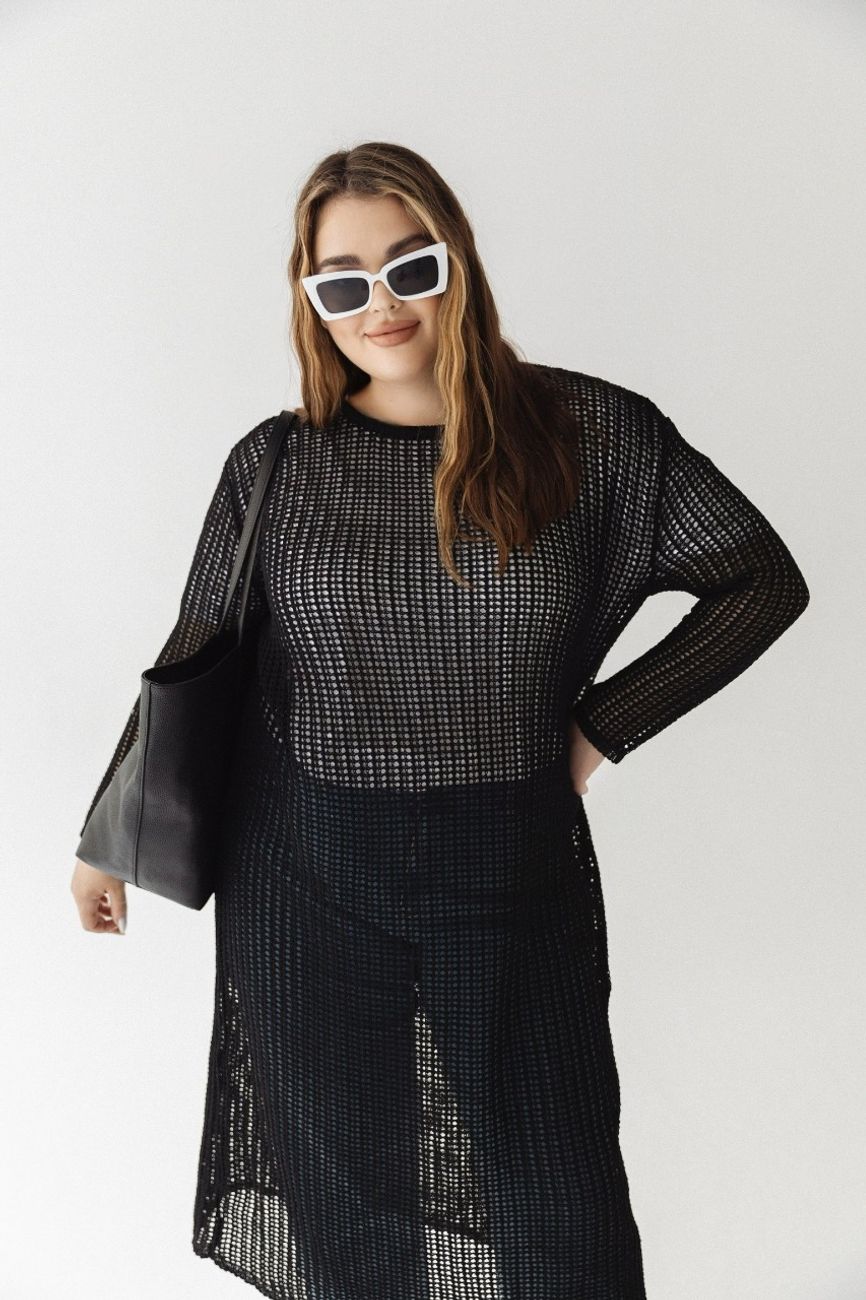 Платье кроше, черный