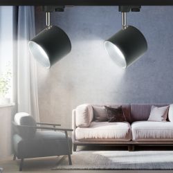 Трековый светильник однофазный ЭРА TR15 GX53 BK/SL под лампу GX53 черный/серебро | Однофазные светильники под лампу