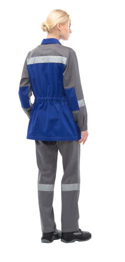 Костюм "ТИМБЕР" женский (куртка и брюки), цвет: васильковый с серым