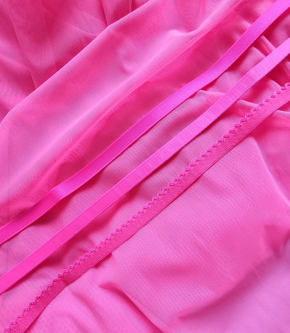 Ажурная плотная резинка ярко-розовая 11 мм