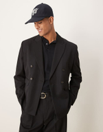 Black двубортный оверсайз укороченный