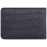 Визитница однорядная BRAUBERG "Cayman", на 20 визиток, под кожу крокодила, черная, 232069