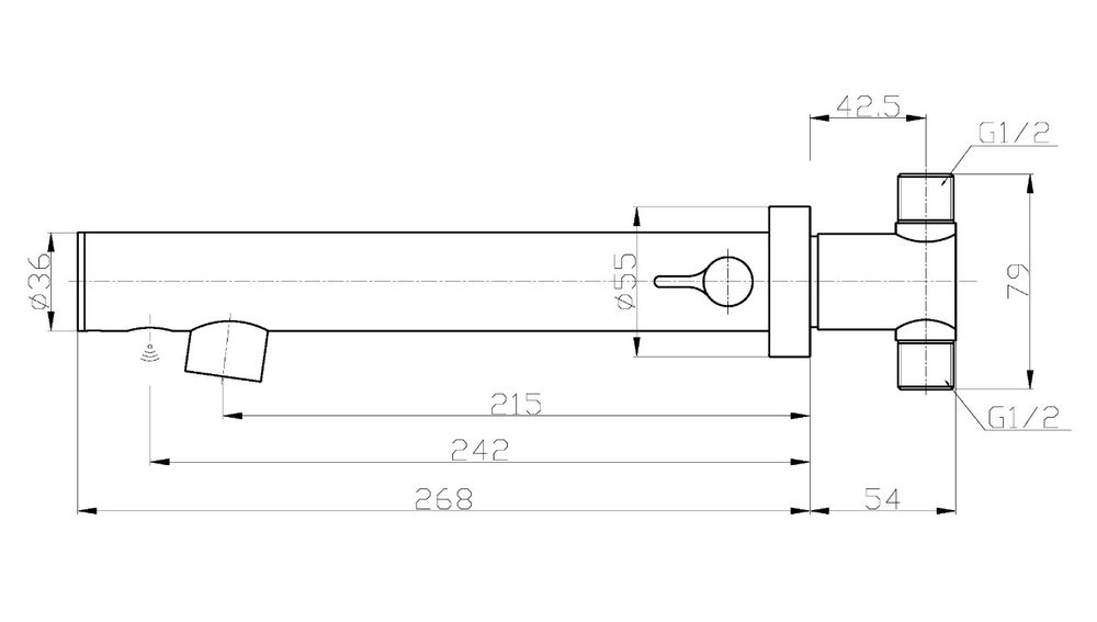 Смеситель сенсорный настенный с LEED-расходом ESSENTIALMATIC.07263M.LB никель