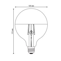 LED-G125-4W-4000K-E27-CL MIRROR-CHROME PLS02WH Лампа светодиодная. Форма шар. прозрачная колба с зеркальным отражателем. Серия Sky. Белый свет 4000K. Картон. ТМ Uniel