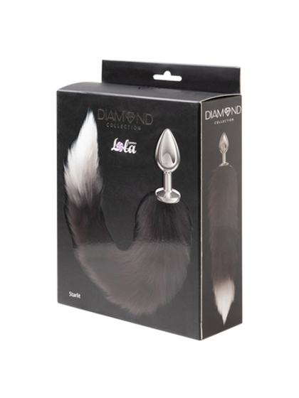 Diamond Starlit Black - Анальная Пробка с Хвостом