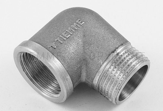 Угольник латунный Tiemme 1"x1" НР/ВР с наружной/внутренней резьбой никелированный 1500137