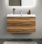 Тумба с раковиной подвесная BelBagno MARINO-CER-MINI-900-2C-SO-RR-P Rovere Rustico, раковина белая BB-8099-3-90