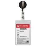 Бейдж вертикальный (90х60 мм), с держателем-рулеткой 70 см, BRAUBERG, 235710