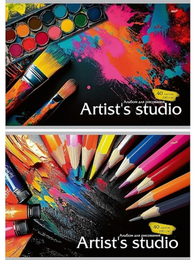 Альбом для рисования А4 40л. "Яркое творчество" скрепка, 2 дизайна (Проф-Пресс)