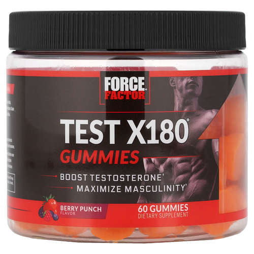 Force Factor, Test X180®, жевательные мармеладки, ягодный пунш, 60 жевательных таблеток