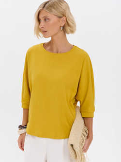 Свободная футболка летучая мышь с рукавом 3/4