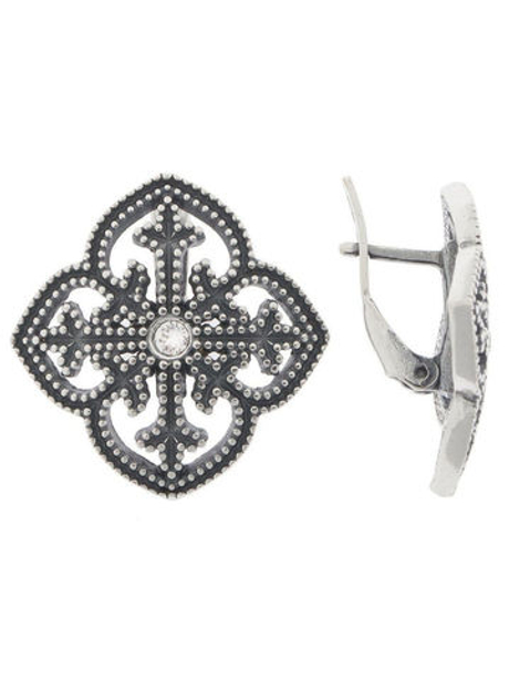 "Севита бол."  серьги в серебряном покрытии из коллекции "Antique" от Jenavi  с английским замком