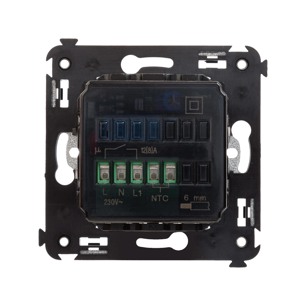 Термостат для теплых полов в стену, "Avanti", "Черный матовый"