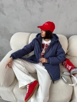 Куртка весенняя удлиненная с капюшоном