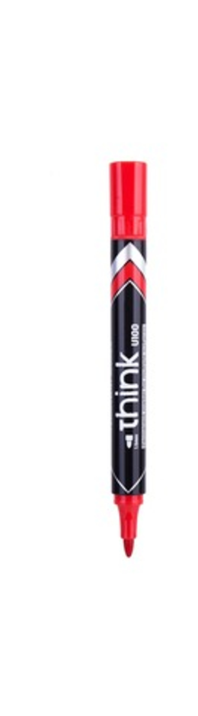Маркер перманентный 2.0 Deli Think красный круглый пиш. наконечник EU10040