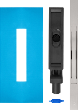 Душевой лоток CK DRAIN VERA-SAQUA014 60 см, двойной, с мокрым затвором, щелевой, из нержавеющей стали, с решеткой