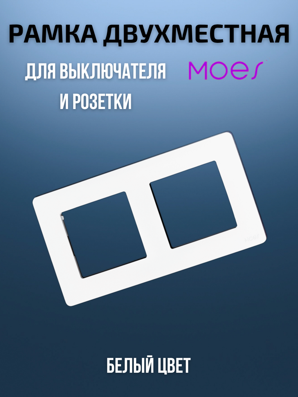 Двухместная рамка для умного выключателя 2-постовая Moes
