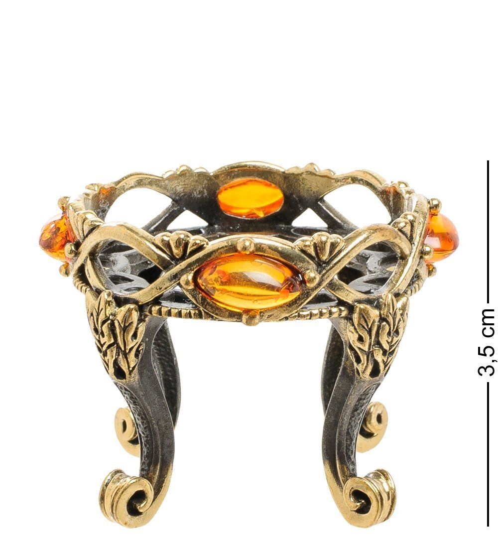 Народные промыслы AM-1907 Подсвечник « Французский» (латунь, янтарь)