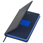 Ежедневник датированный 2023 А5 138x213 мм BRAUBERG "Chameleon", под кожу, черный/синий, 114109