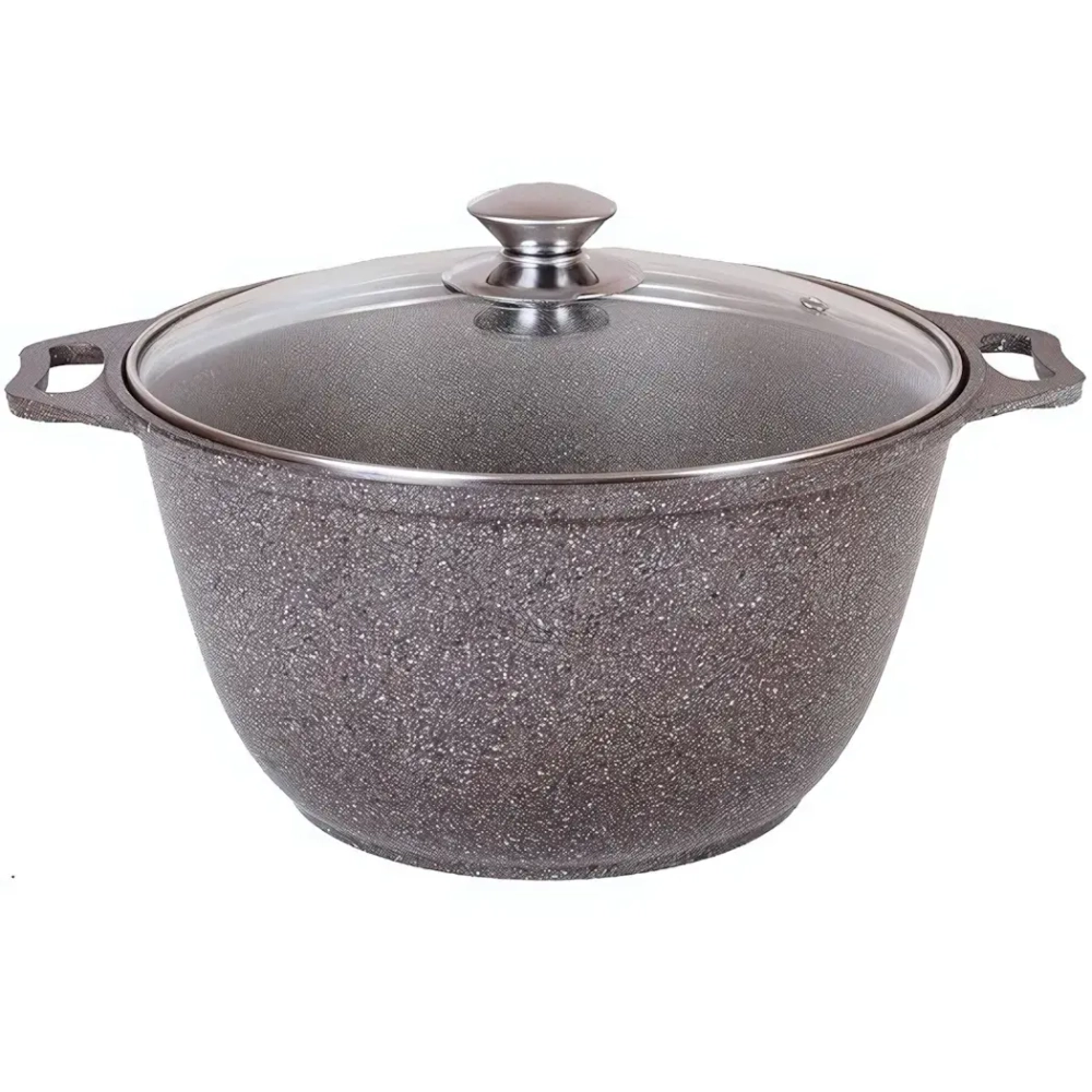 Кастрюля 3л «Marble Induction»(кофейный мрамор) со стеклянной крышкой кмки32а