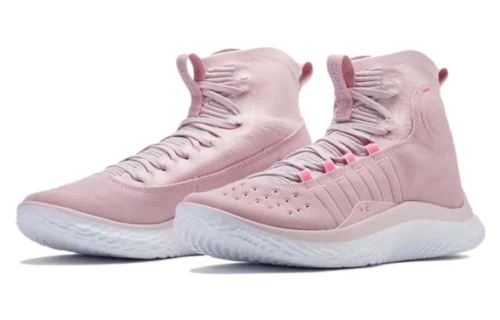 Under Armour Curry 4 FLOTRO Curry shock absorption non-slip wear-resistant high-top actual combat basketball shoes men's pink