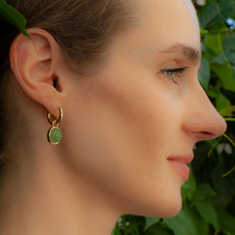 Серьги Fiore Luna GREEN AVENTURINE LE1114 G/G