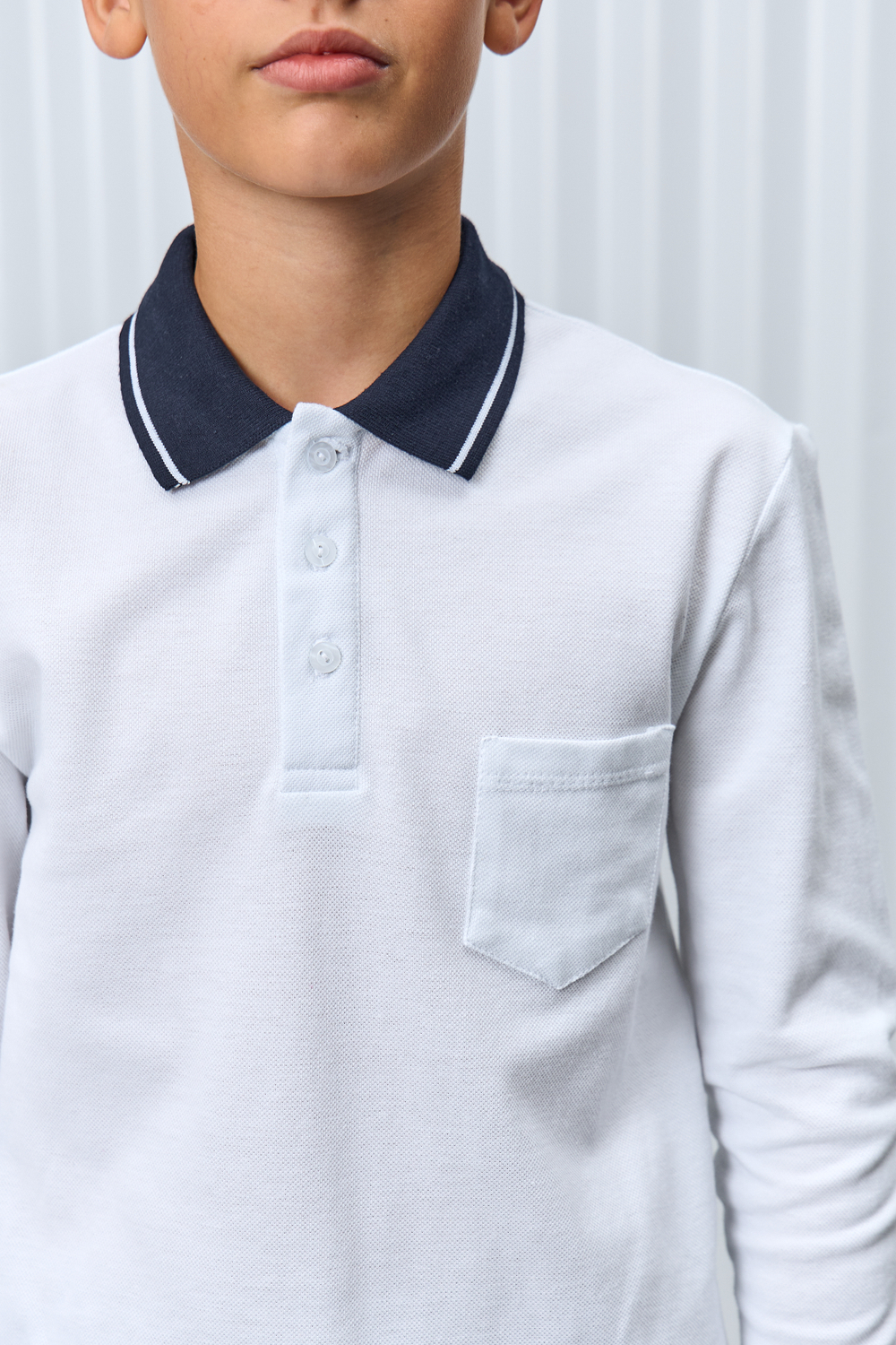 Футболка-поло длинный рукав с карманом FORMASCHOOL 53028